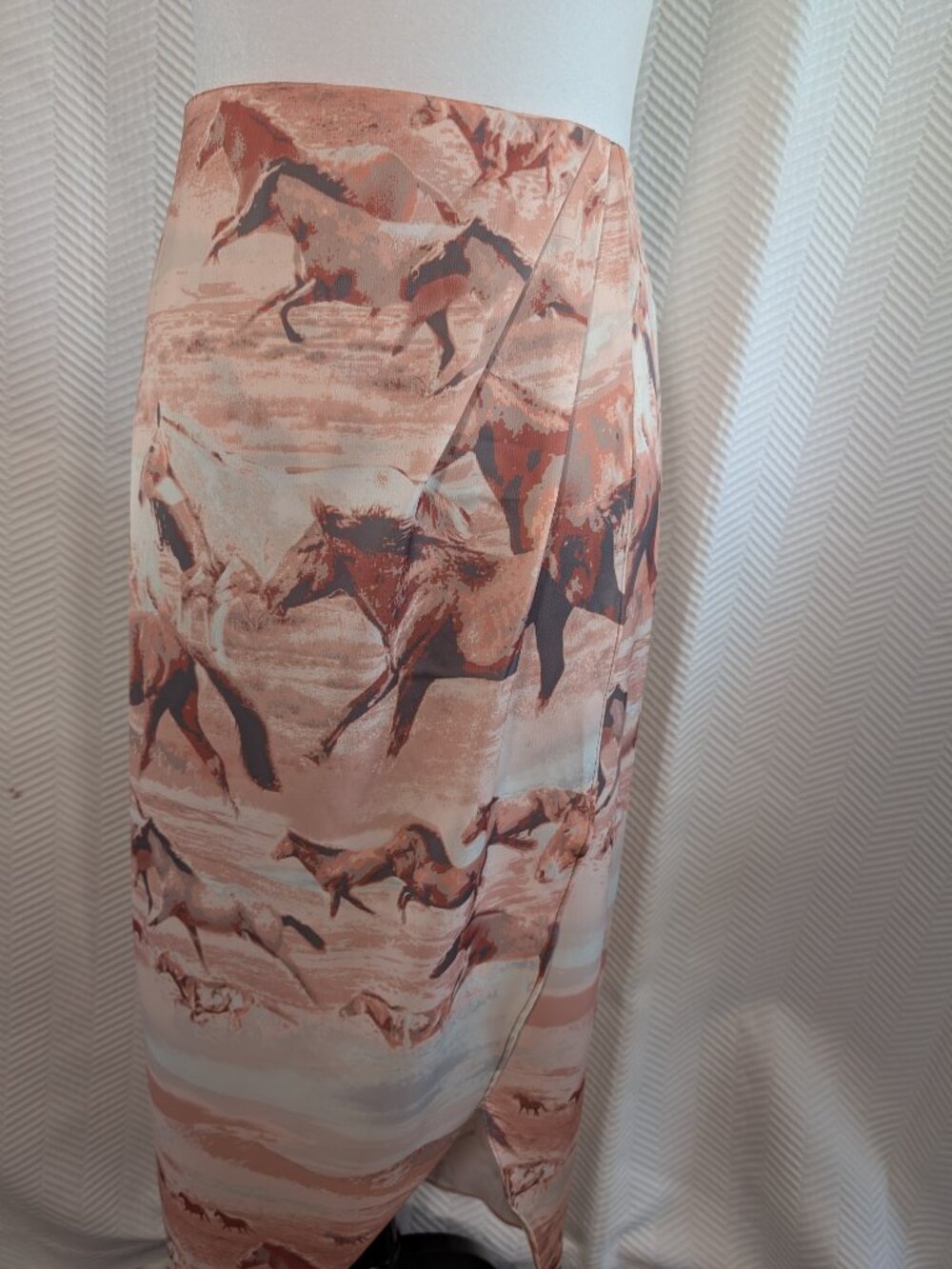 Urban Outfitters Horse Print Kelly Tulip Satin Midi Skirt Small Western Festival